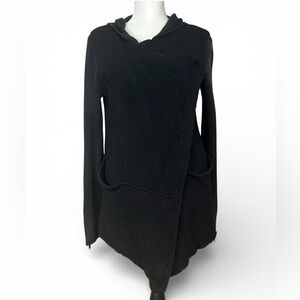 Free People Black Asymmetrical Hooded Coat